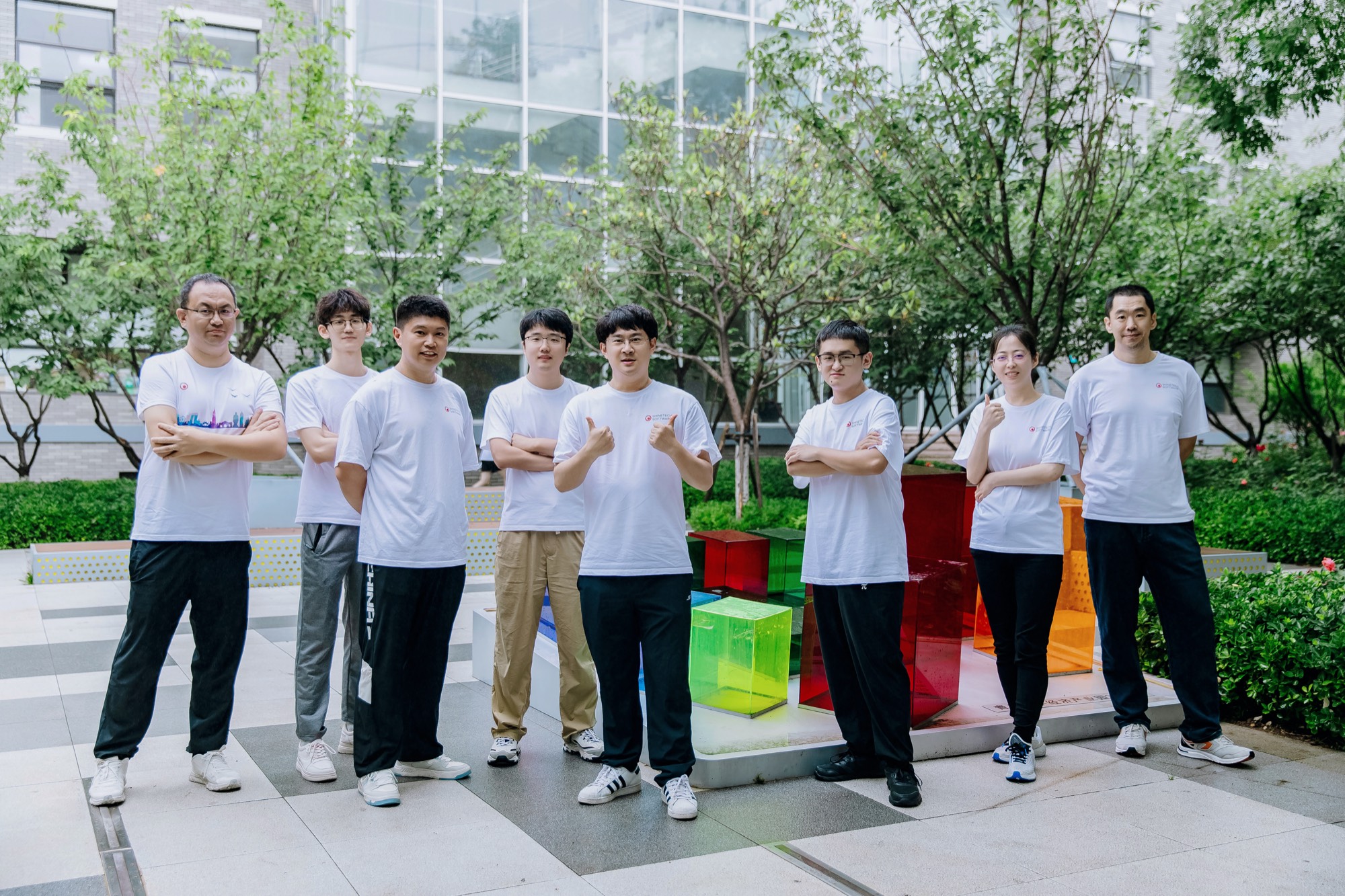 Shinetech Qingdao colleagues standing together outdoors