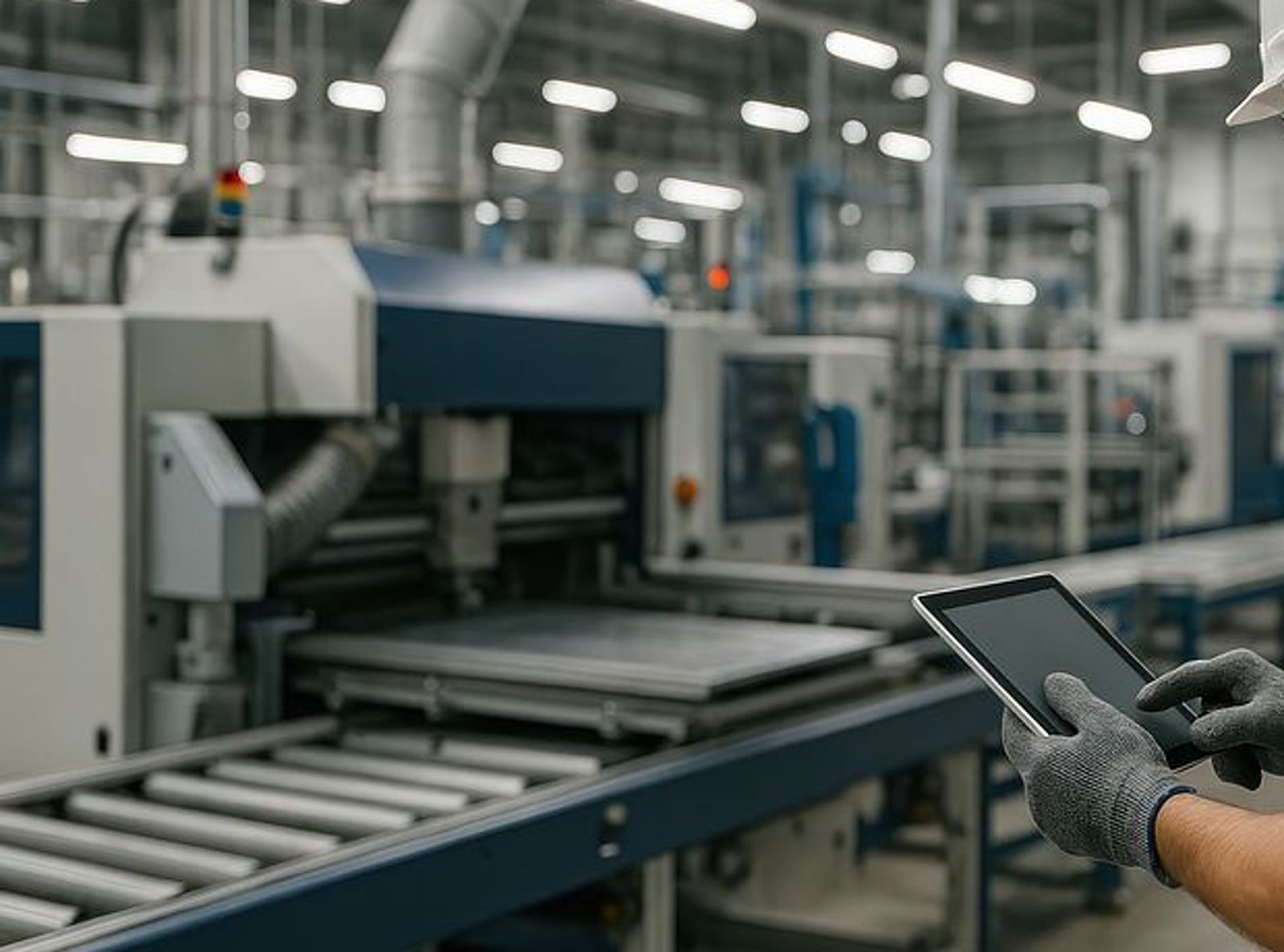 Automated production line and tablet-based manufacturing workflow